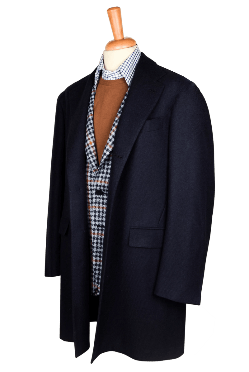 Blue Wool Unstructured Coat