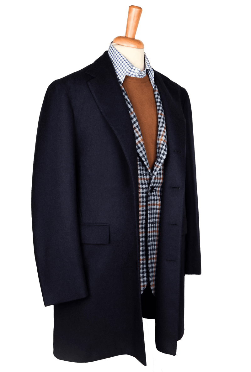 Blue Wool Unstructured Coat