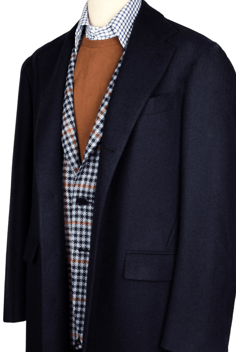 Blue Wool Unstructured Coat