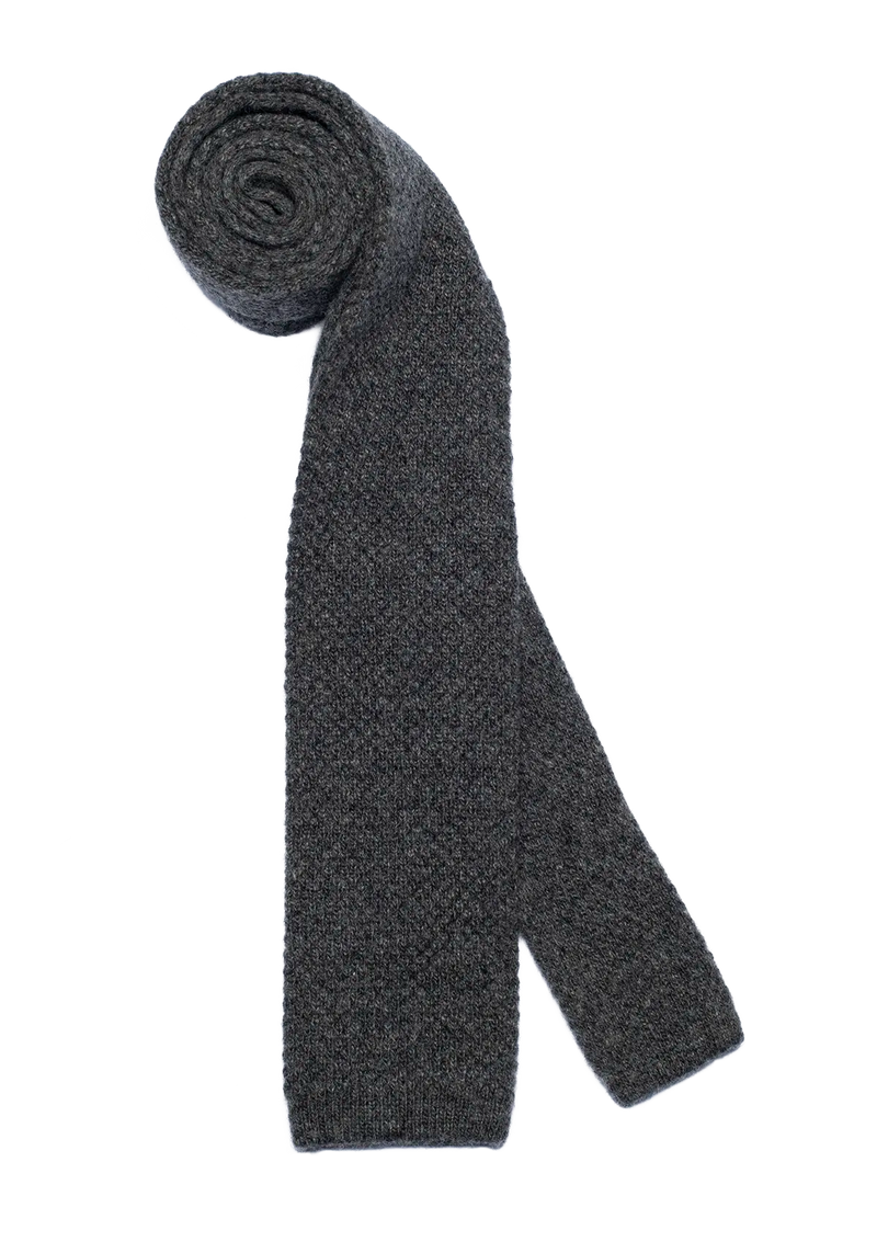 Anthracite Grey Wool Maglia Tie