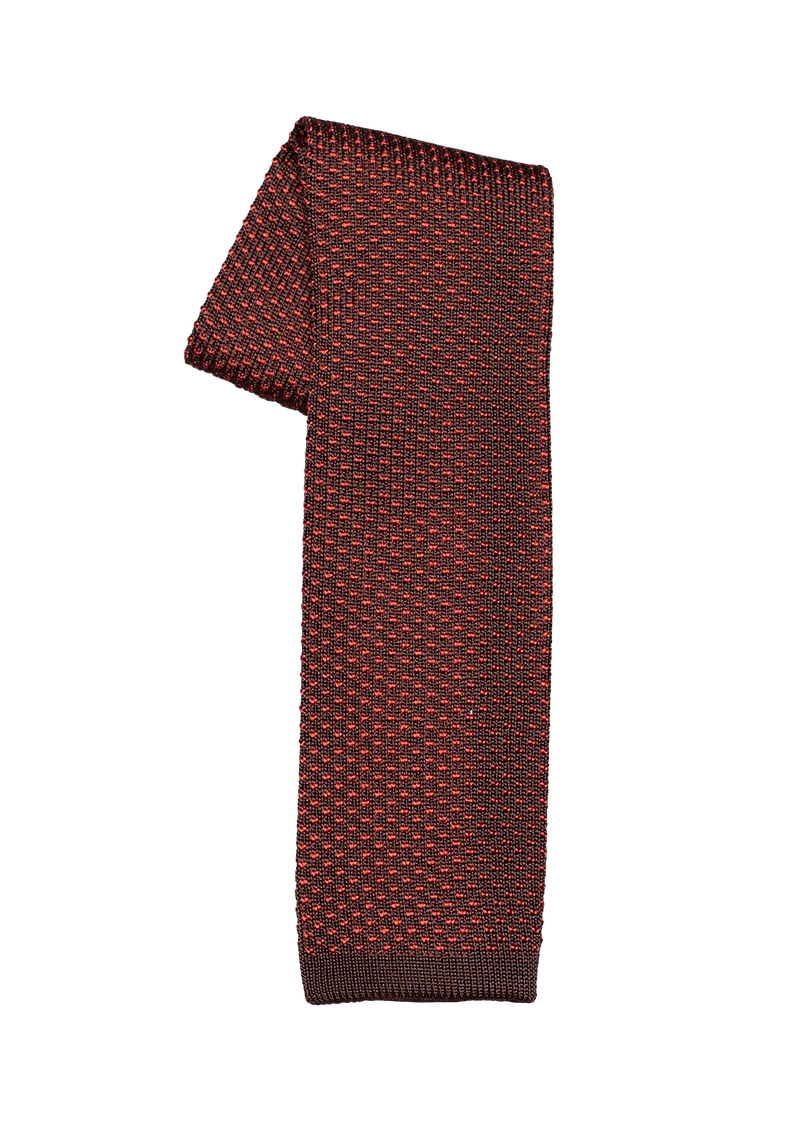 Brown & Rusty Silk Maglia Tie, P07