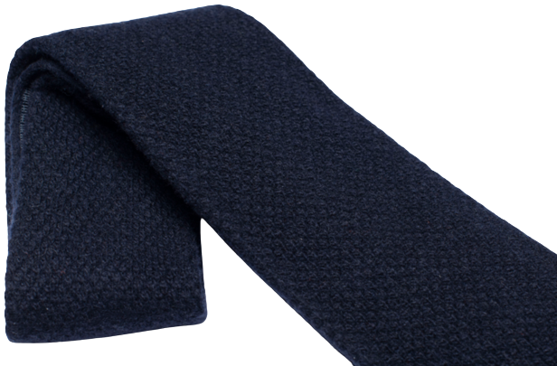 Navy Blue Wool Maglia Tie