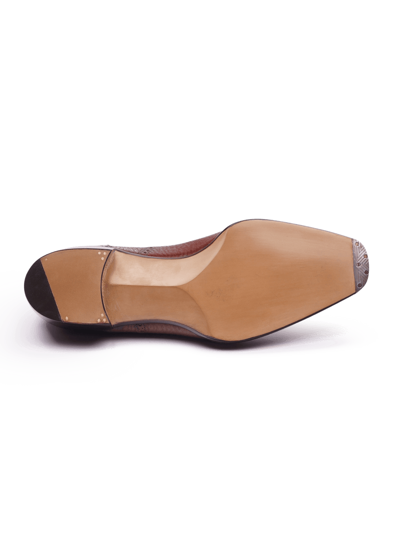 Brown Full Brogue Cap Toe Oxford Shoes