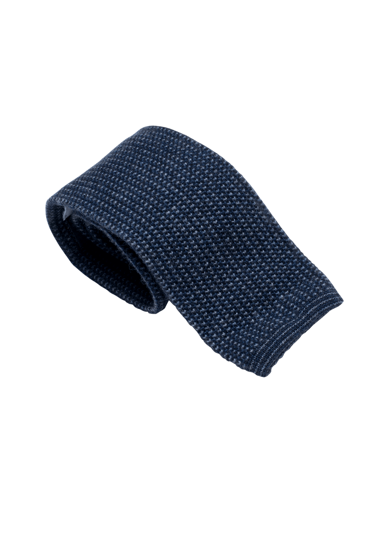 Blue & Azure Wool Maglia Tie, Pattern 1