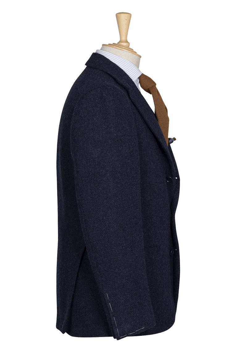 Deep Blue Tweed Unstructured Jacket
