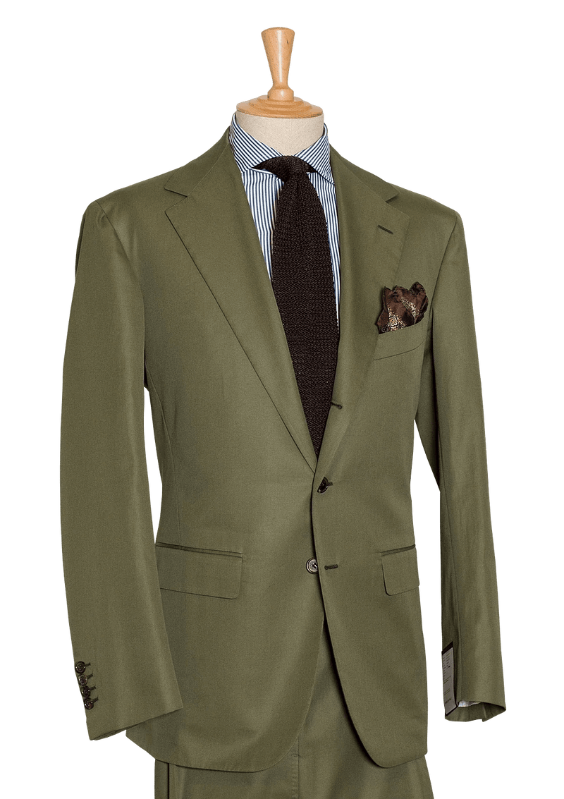 Green Cotton Men's Suit