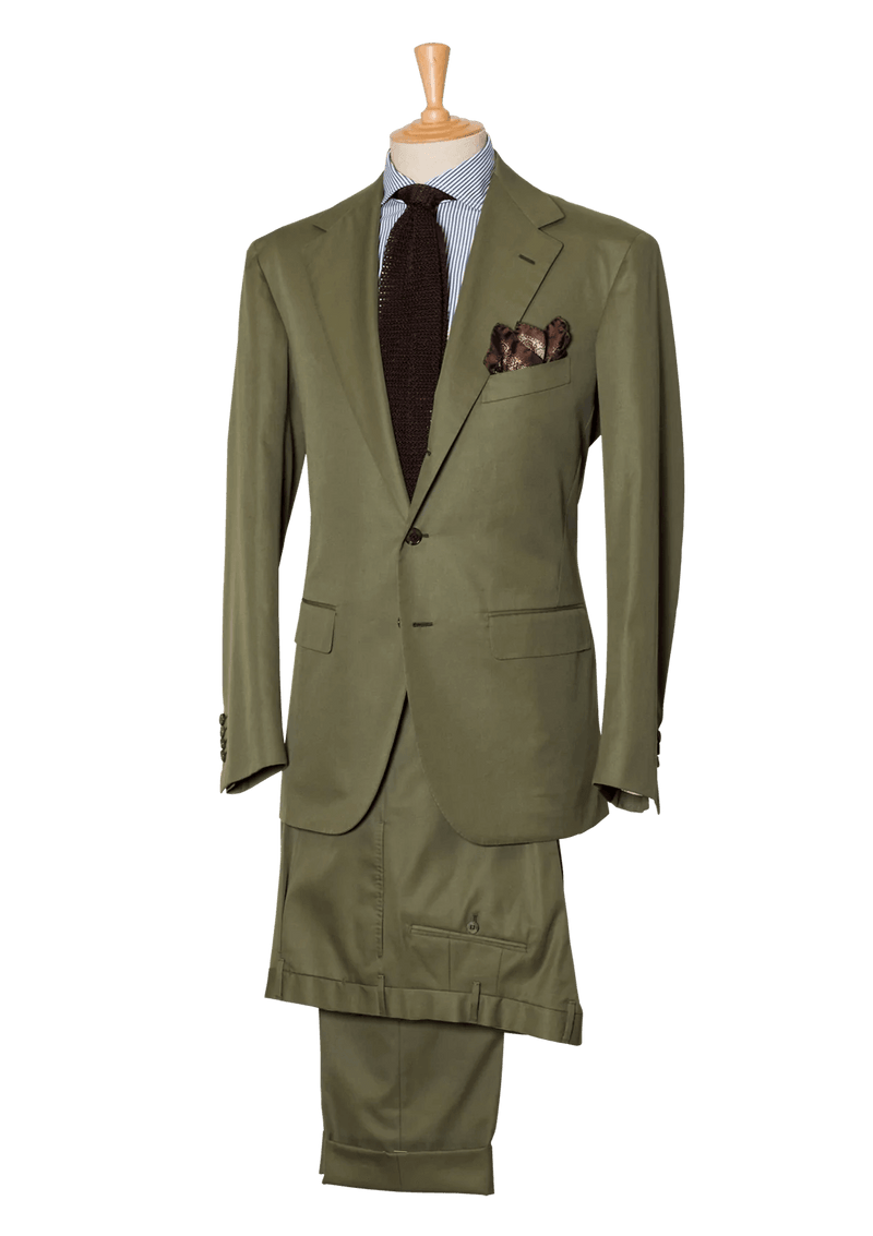 Green Cotton Men's Suit
