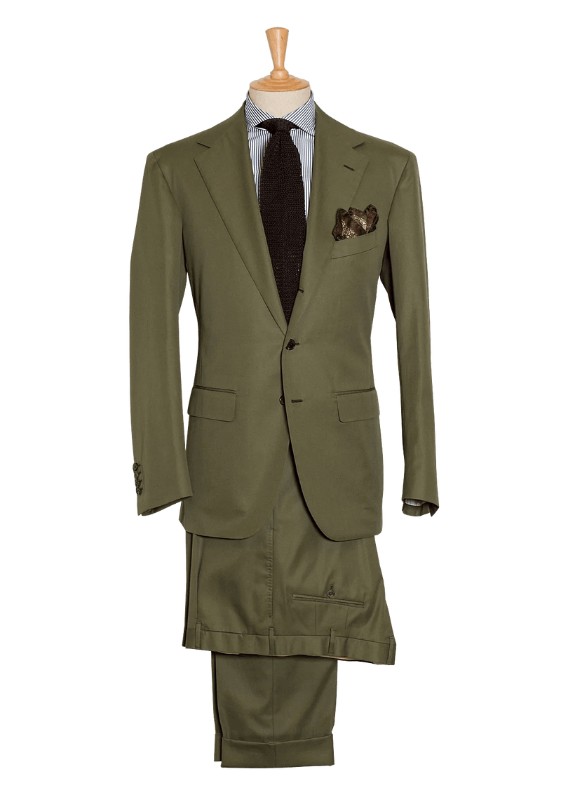 Green Cotton Men's Suit