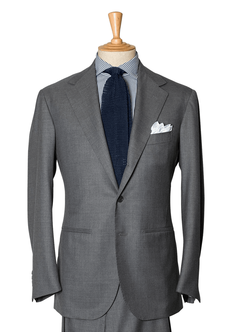 Plain Grey Men's Wool Suit