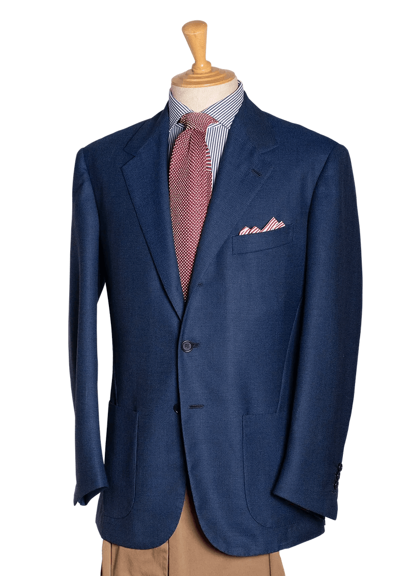 Medium Blue Hopsack Blazer