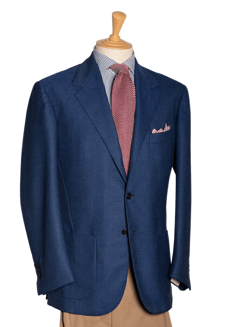 Medium Blue Hopsack Blazer