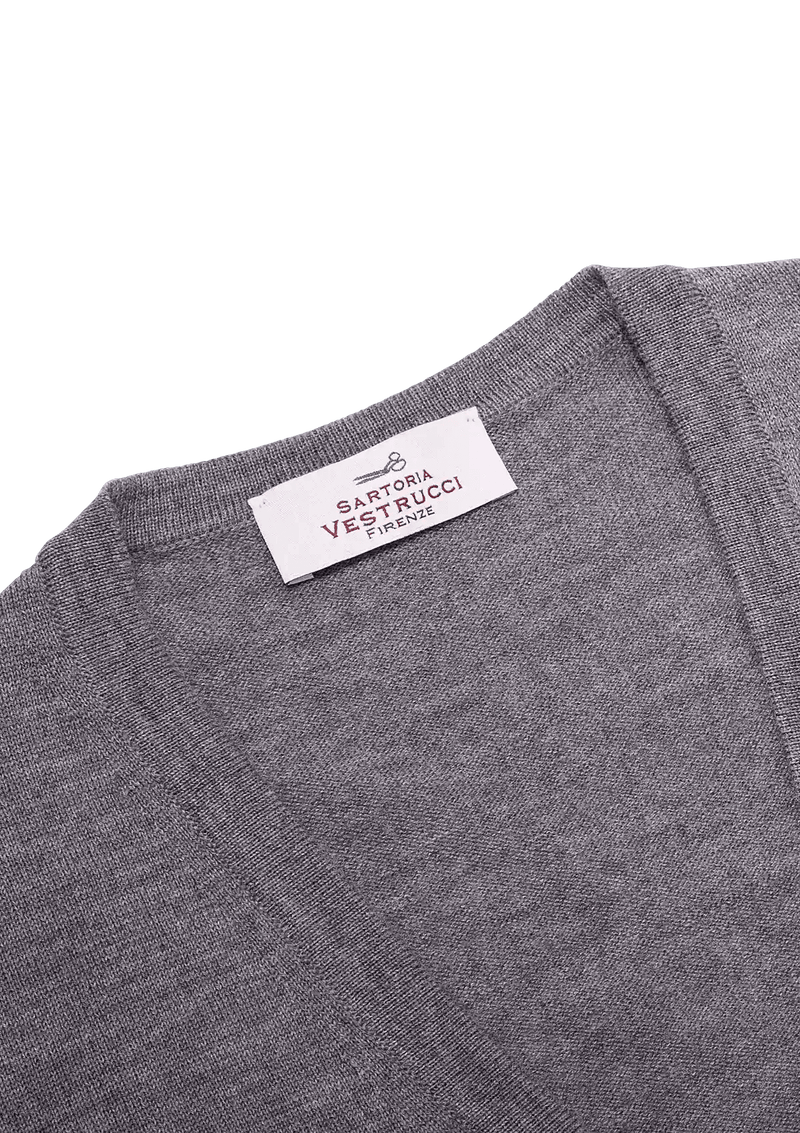 Grey Merino Wool Cardigan