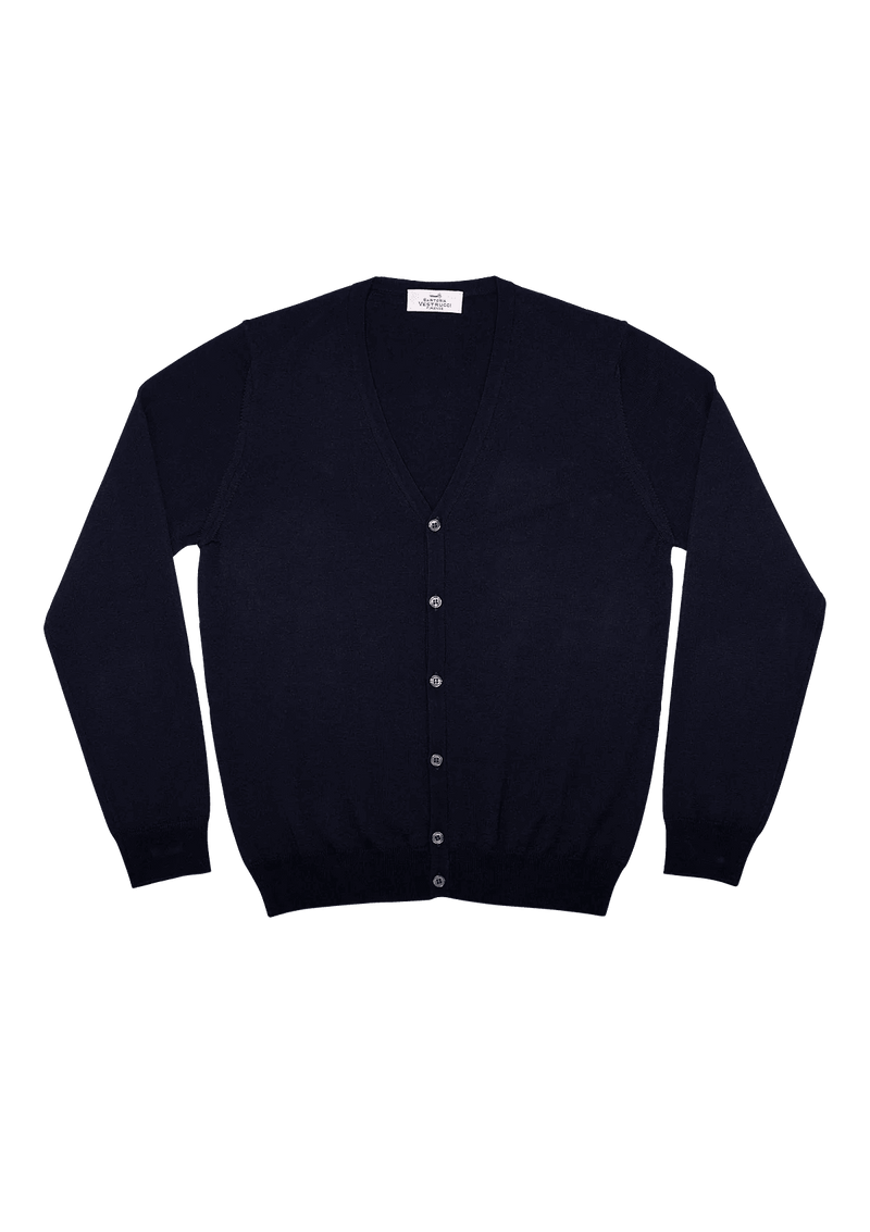 Blue Merino Wool Cardigan
