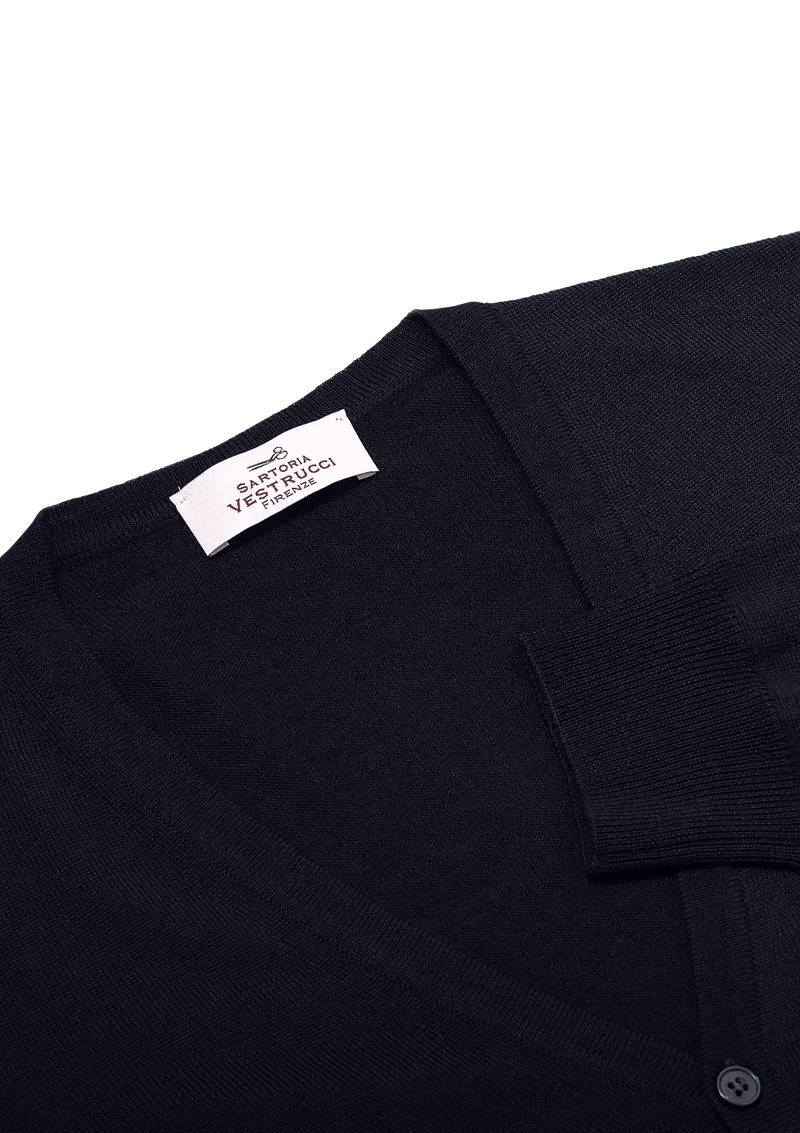 Blue Merino Wool Cardigan