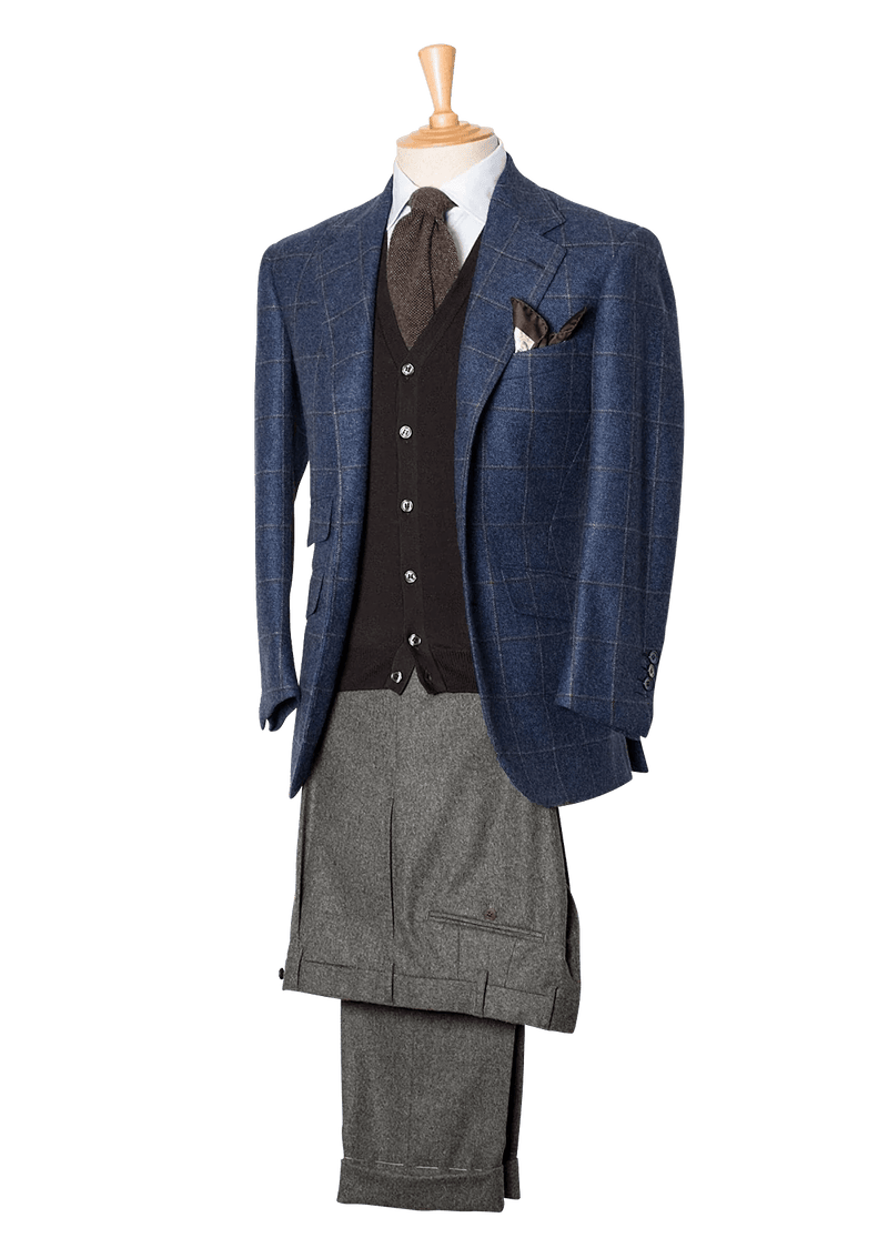 Men's Blue Cashmere Check Jacket