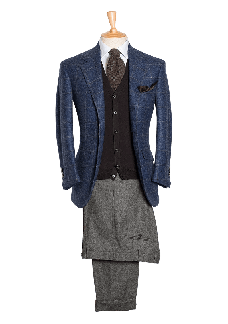 Men's Blue Cashmere Check Jacket