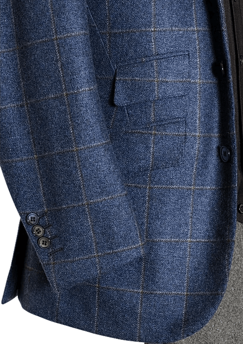 Men's Blue Cashmere Check Jacket
